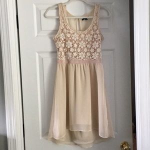 Blush Dress with Floral Overlay